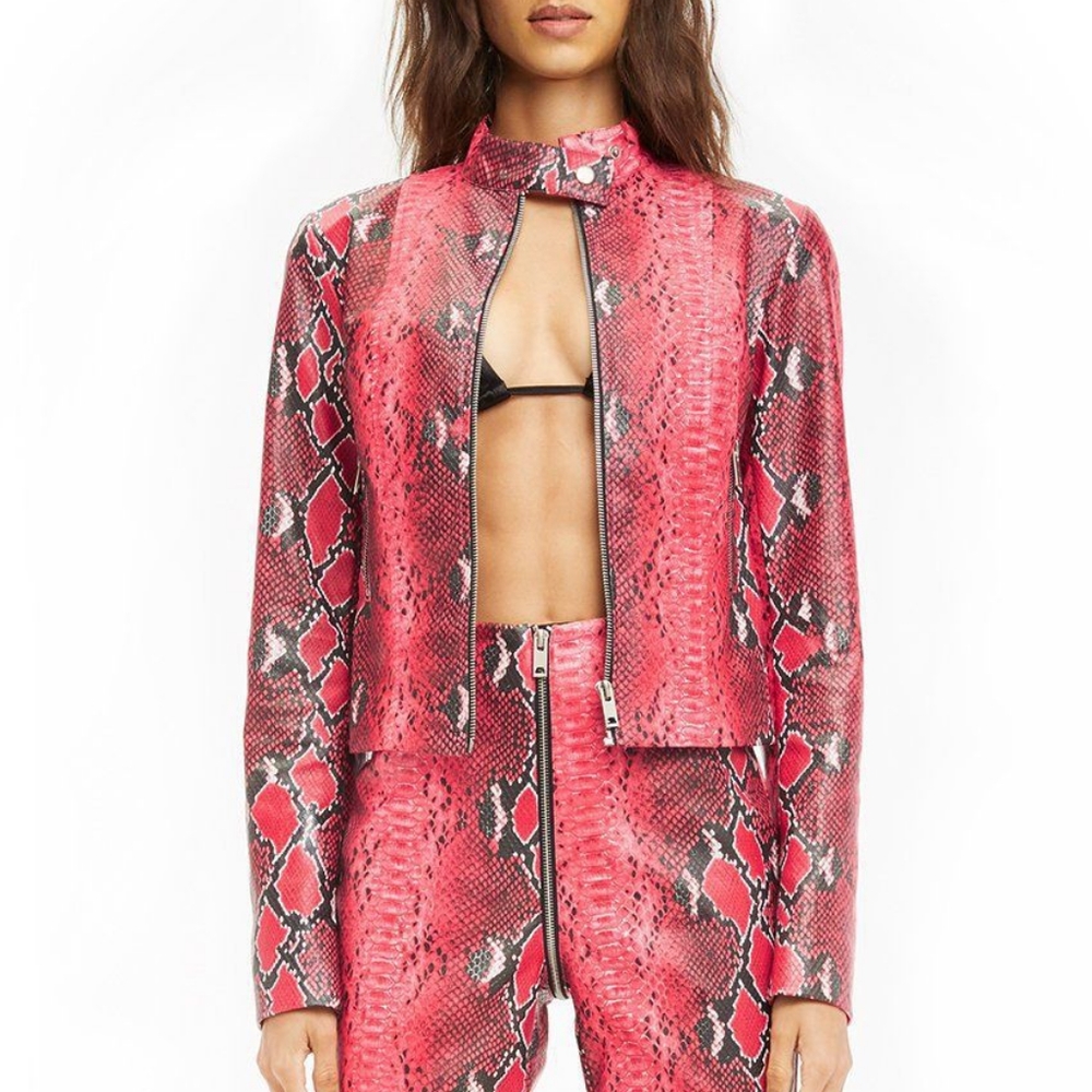 Nwot I.Am.Gia Anet Red Python Jacket Size S - image 1